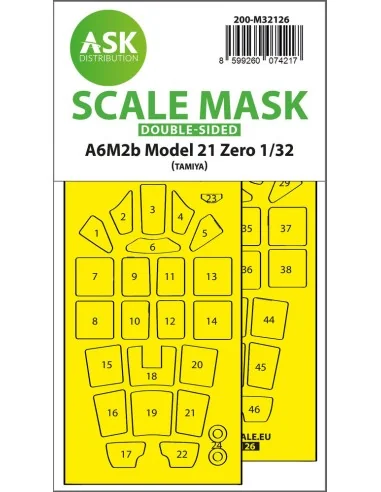 A6M2b Model 21 Zero double-sided express fit mask for Tamiya, 1/32 ...
