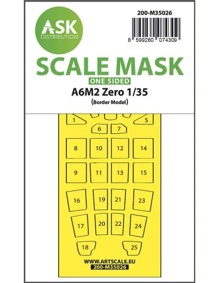 A6M2 Zero one-sided painting mask for Border Model, 1/35 - Art Scal...