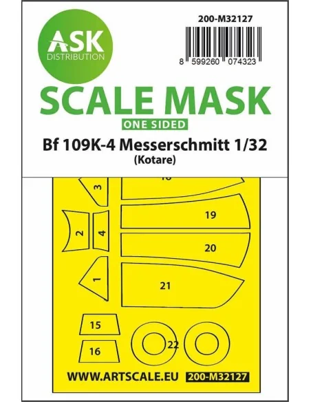 Bf 109K-4 one-sided express fit mask for Kotare, 1/32 - Art Scale K...