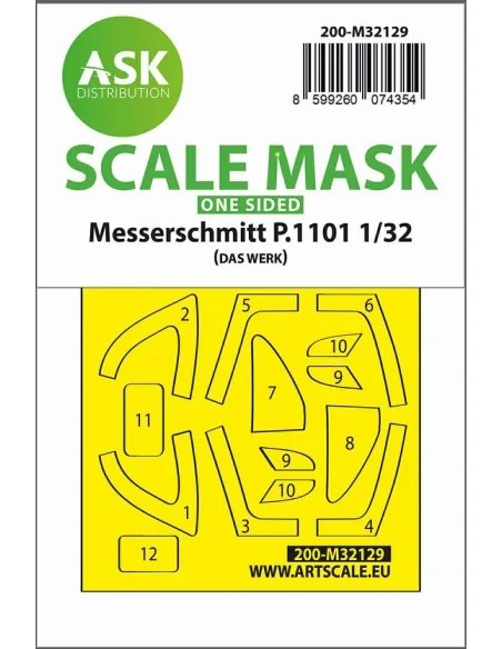 Messerschmitt P.1101 one-sided express fit mask for Das Werk, 1/32 ...