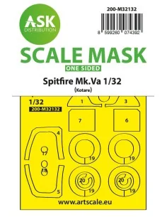 Spitfire Mk.Va one-sided express fit and self adhesive mask for Kot...