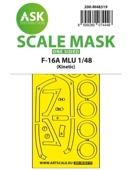 F-16A MLU one-sided fit and self adhesive express mask for Kinetic,...