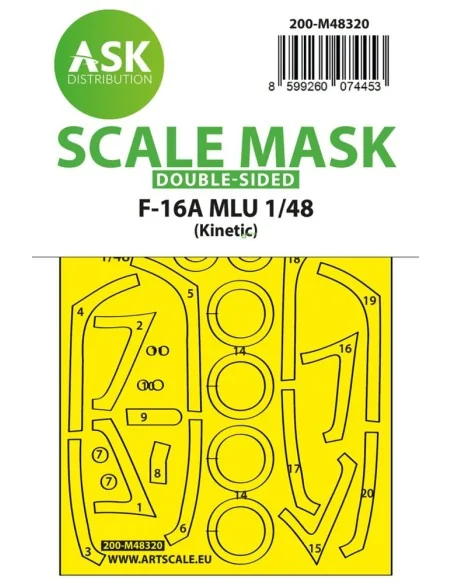 F-16A MLU double-sided fit and self adhesive express mask for Kinet...