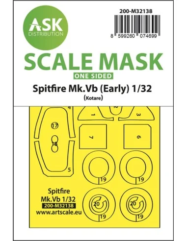 Spitfire Mk.Vb one-sided express fit and self adhesive mask for Kot...