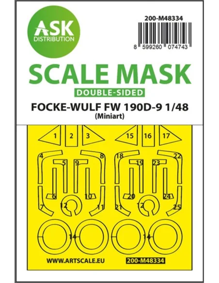 Fw 190D double-sided express fit mask for Miniart, 1/48 - Art Scale...