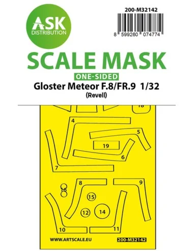 Gloster Meteor F.8/FR9 one-sided fit express mask for Revell, 1/32 ...