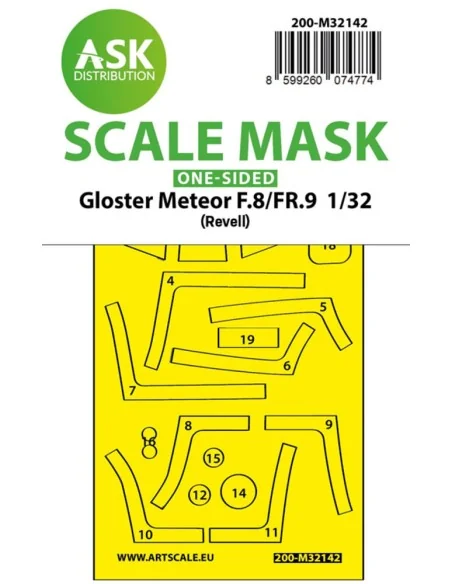 Gloster Meteor F.8/FR9 one-sided fit express mask for Revell, 1/32 ...