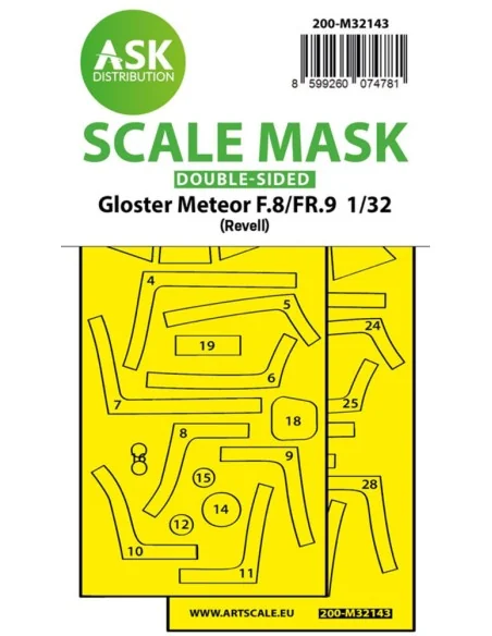 Gloster Meteor F.8/FR9 double-sided fit express mask for Revell, 1/...