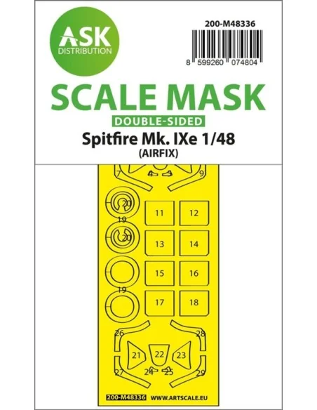 Spitfire Mk.IXe double-sided express fit mask for Airfix, 1/48 - Ar...