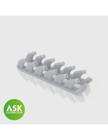 P-51D Mustang - exhausts, 1 pair for Eduard, 1/48 - Art Scale Kit 2...