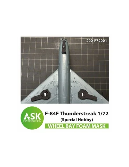 F-84F Thunderstreak wheel bay FOAM flexibel mask for Special Hobby,...