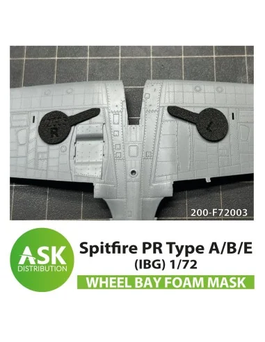 Spitfire PR Type A/B/E wheel bay FOAM flexibel mask for IBG, 1/72 -...