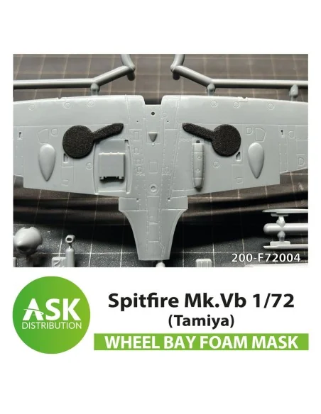 Spitfire Mk.Vb wheel bay FOAM flexibel mask for Tamiya, 1/72 - Art ...