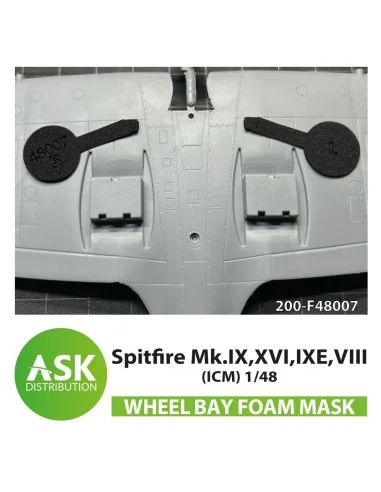 Spitfire Mk.IX, XVI, IXE, VIII FOAM flexibel wheel bay mask for ICM...