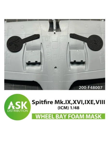 Spitfire Mk.IX, XVI, IXE, VIII FOAM flexibel wheel bay mask for ICM...