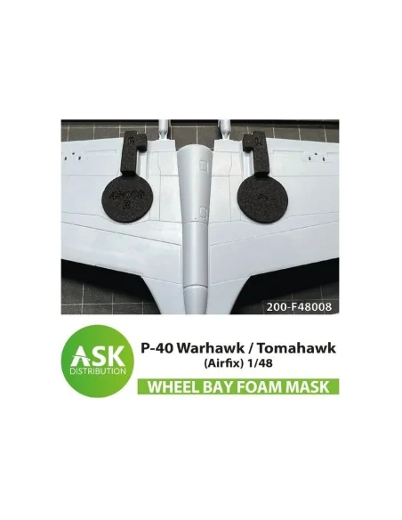 P-40 Warhawk / Tomahawk FOAM flexibel wheel bay mask for Airfix, 1/...