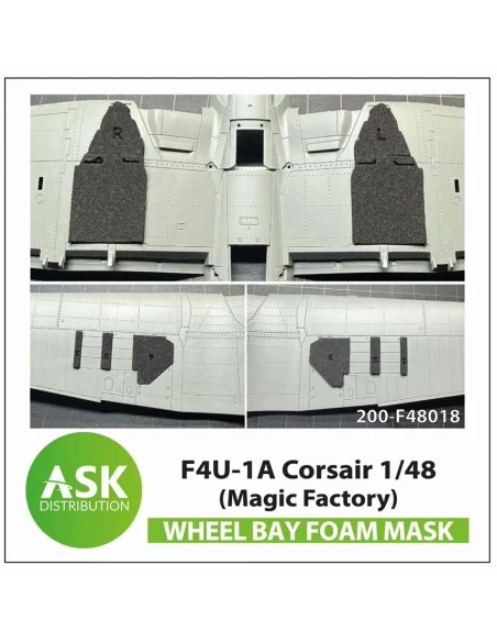 F4U-1A Corsair FOAM flexibel wheel bay mask for Magic Factory, 1/48...