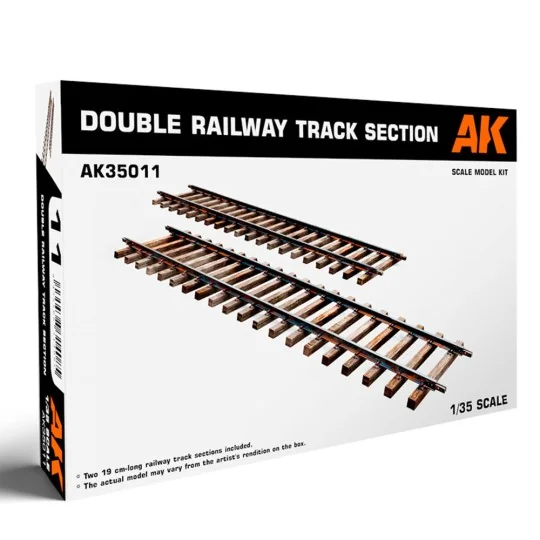 DOUBLE RAILWAY TRACK SECTION, 1/35 - AK Interactive AK35011 DOUBLE RAILWAY TRACK SECTION, 1/35 - AK Interactive AK35011