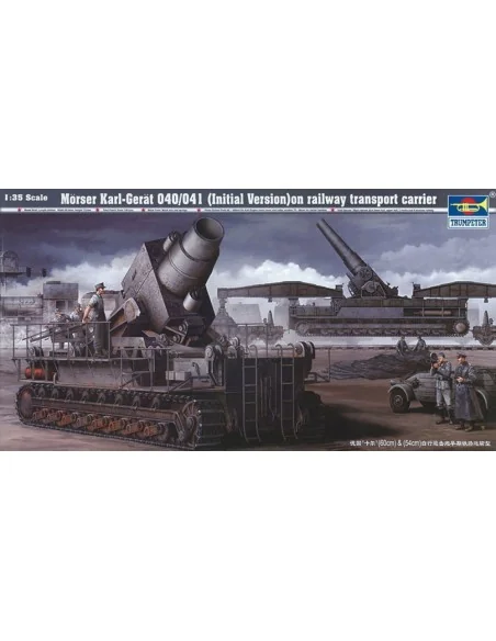 Mörser Karl Gerät 040/041 auf Eisenbahn-Transport-Trailer, 1/35 - T...