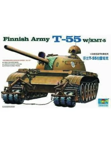 [NO_DESC] Finnischer Panzer T-55 mit Minenräumer, 1/35 - Trumpeter ...