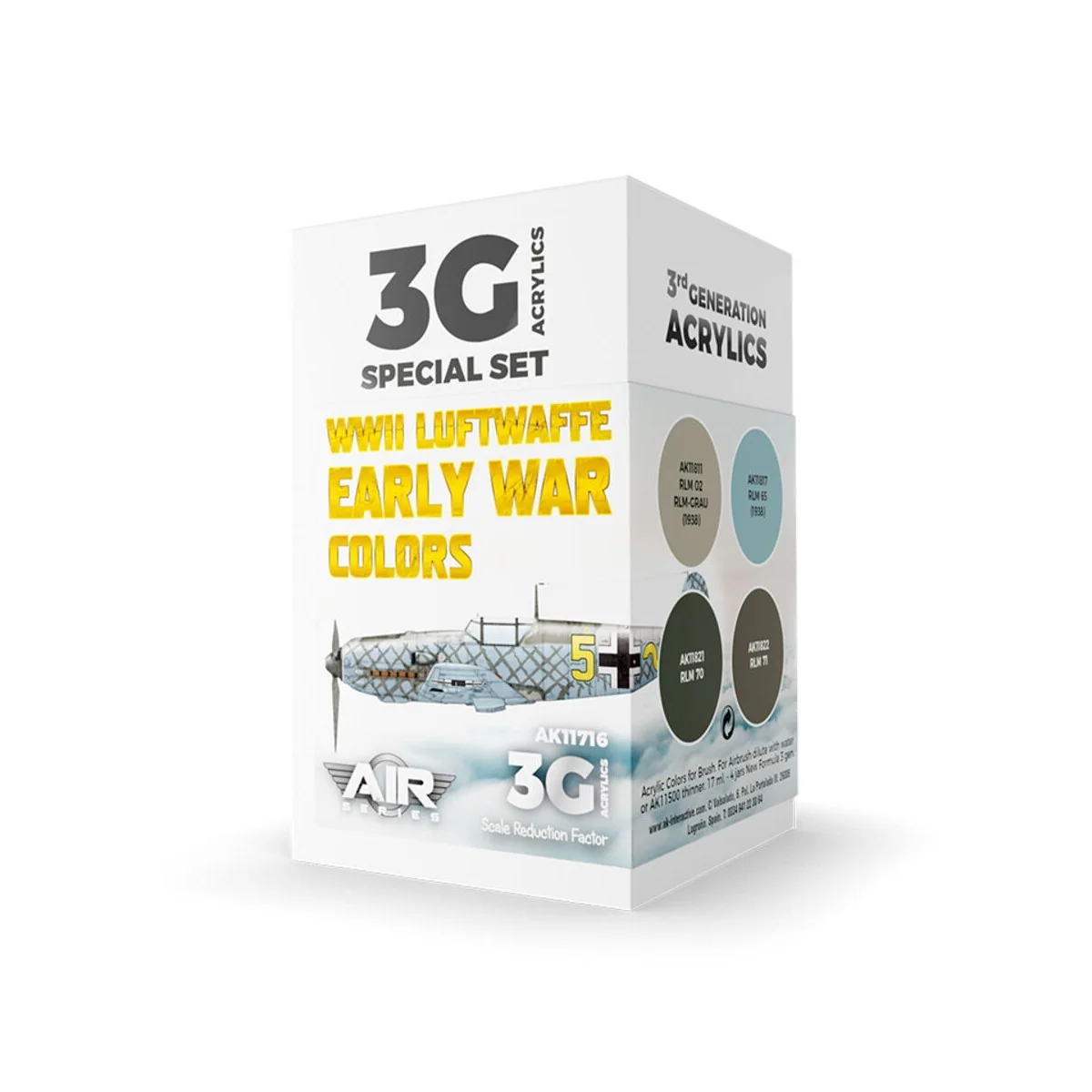 WWII Luftwaffe Early War Colors SET 3G - AK Interactive AK11716 WWII Luftwaffe Early War Colors SET 3G - AK Interactive AK11716