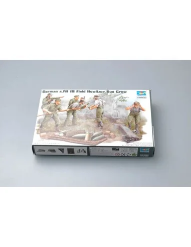 German Field Howitzer Gun Crew on firing, 1/35 - Trumpeter 00425