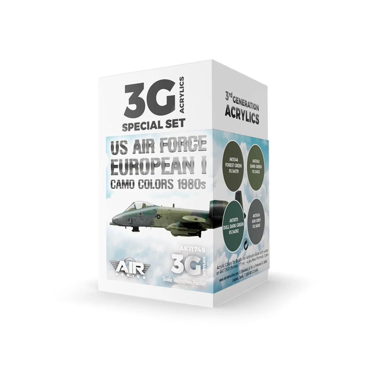 US Air Force European I Camo Colors 1980s SET 3G - AK Interactive A...