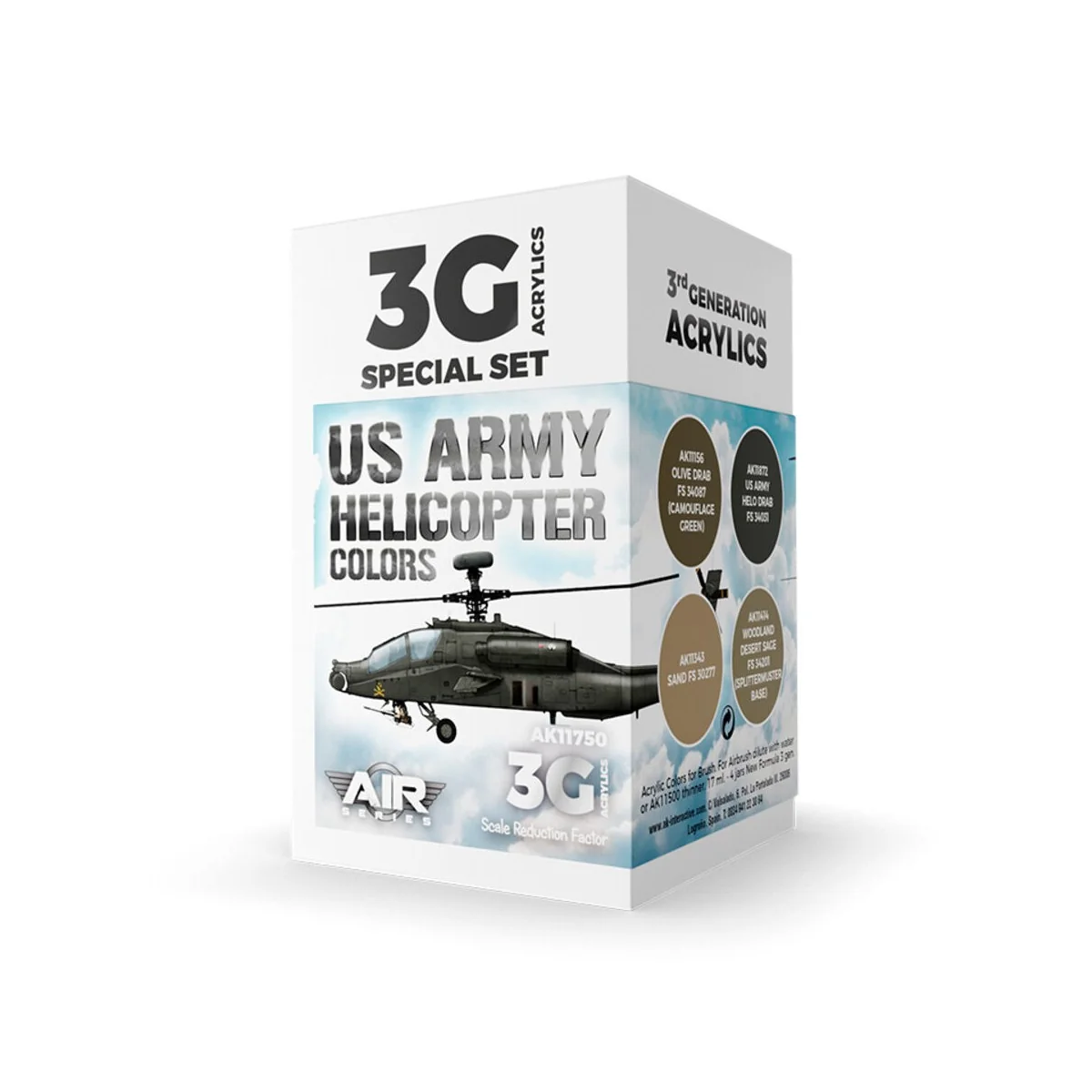 US Army Helicopter Colors SET 3G - AK Interactive AK11750 US Army Helicopter Colors SET 3G - AK Interactive AK11750