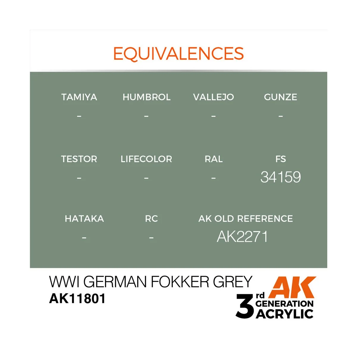 WWI German Fokker Grey - AK Interactive AK11801 WWI German Fokker Grey - AK Interactive AK11801
