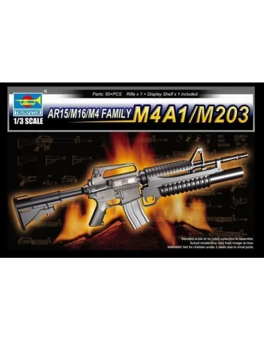 AR15/M16/M4 Family-M4A1/M203, 1/3 - Trumpeter 01909