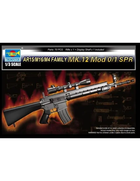AR15/M16/M4 FAMILY-MK.12 Mod o/1 SPR, 1/3 - Trumpeter 01918