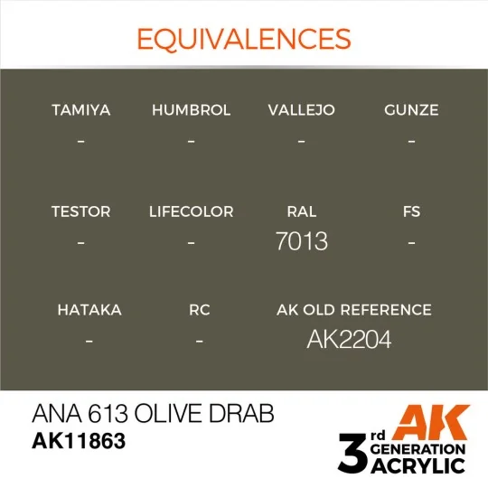 ANA 613 Olive Drab - AK Interactive AK11863