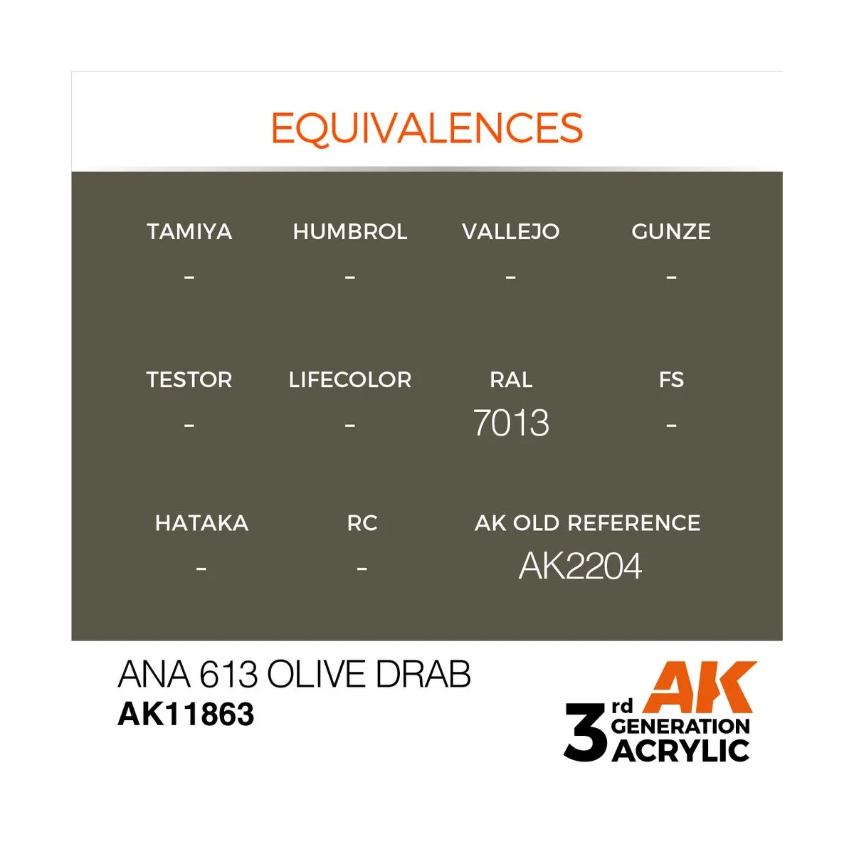 ANA 613 Olive Drab - AK Interactive AK11863