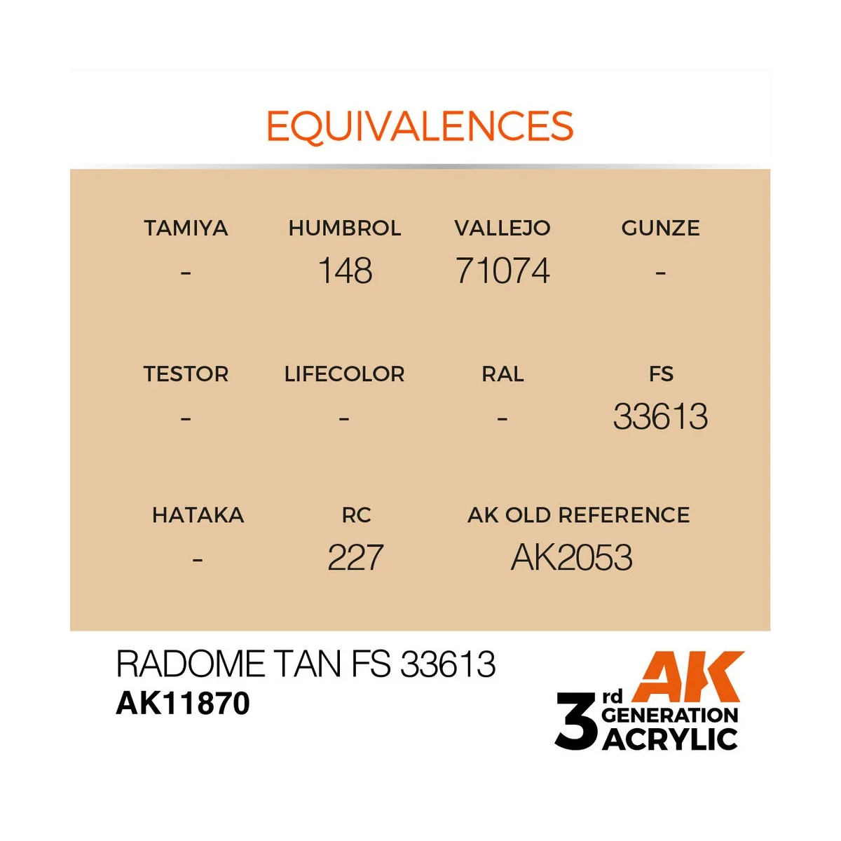 Radome Tan FS 33613 - AK Interactive AK11870