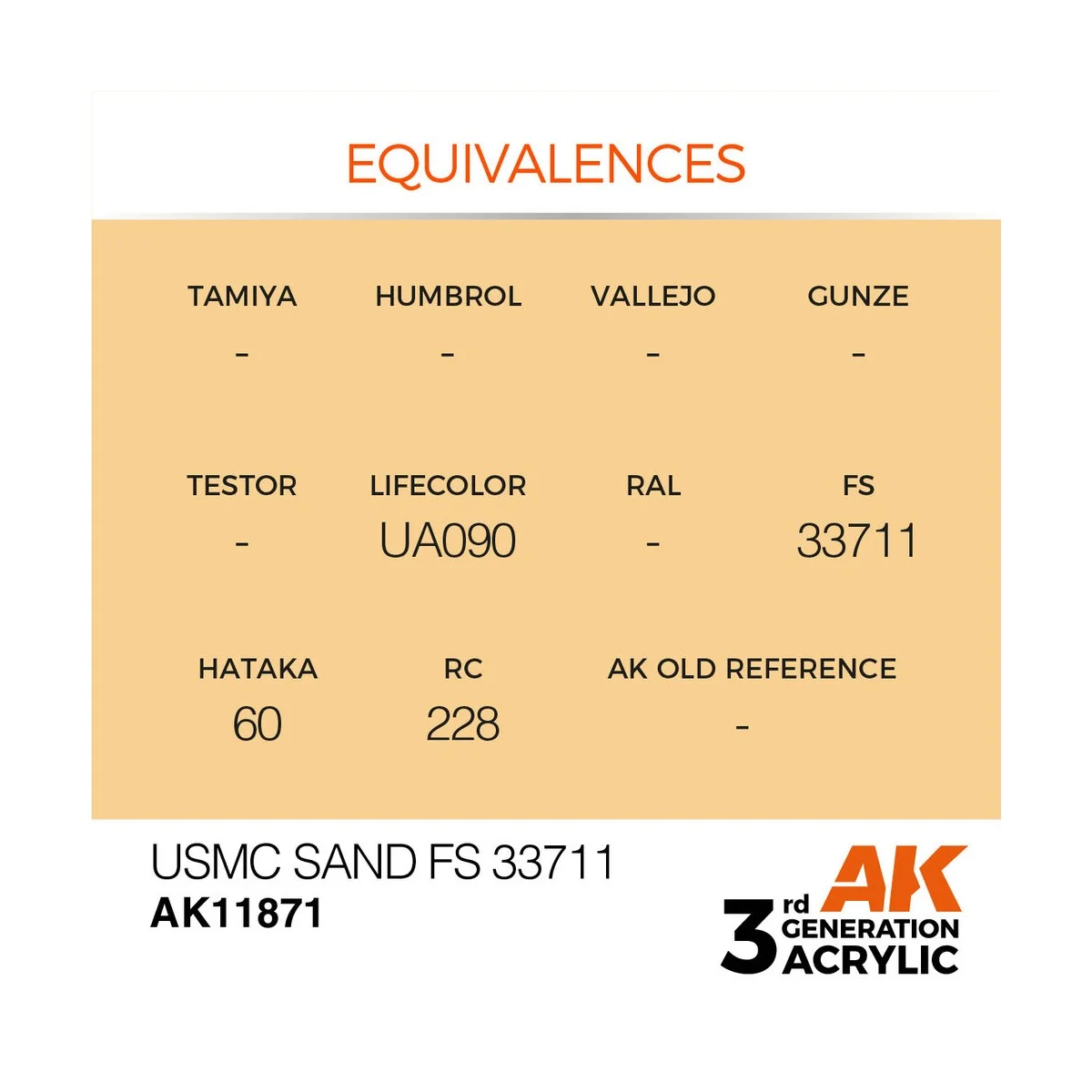 USMC Sand FS 33711 - AK Interactive AK11871 USMC Sand FS 33711 - AK Interactive AK11871