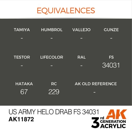 US Army Helo Drab FS 34031 - AK Interactive AK11872