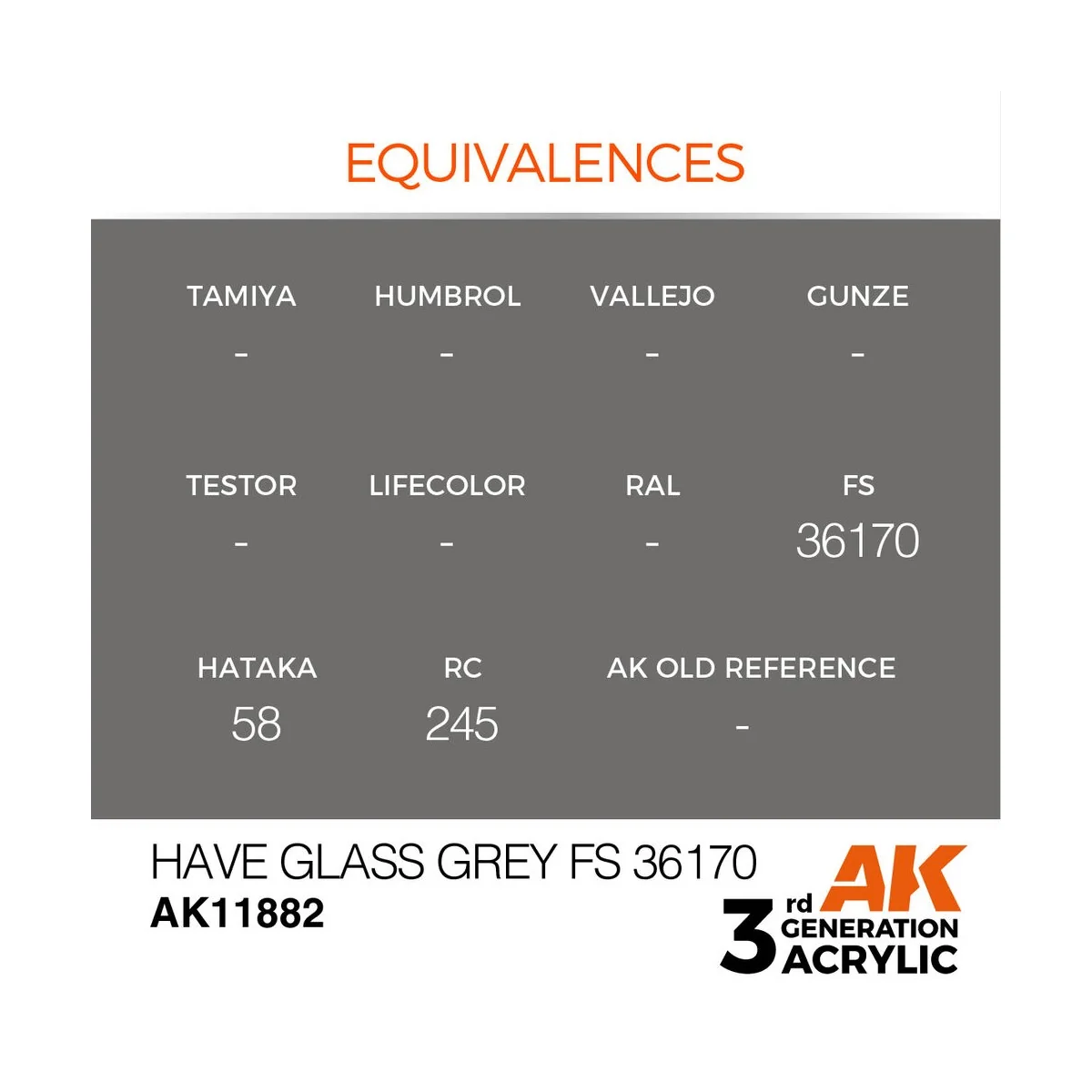 Have Glass Grey FS 36170 - AK Interactive AK11882 Have Glass Grey FS 36170 - AK Interactive AK11882