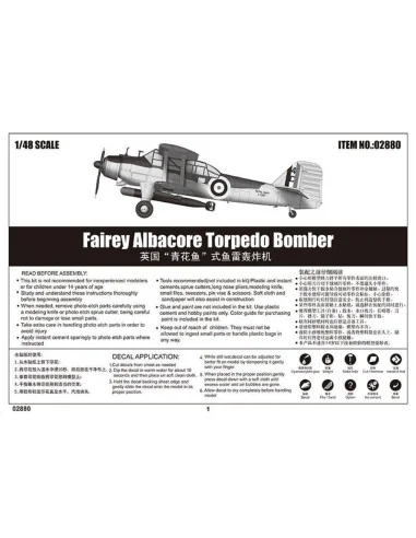 [NO_DESC] Fairey Albacore Torpedo Bomber, 1/48 - Trumpeter 02880