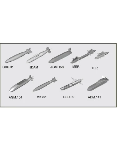 US aircraft weapons - Guided Bombs, 1/32 - Trumpeter 03305