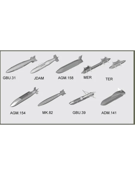 [NO_DESC] US aircraft weapons - Guided Bombs, 1/32 - Trumpeter 03305