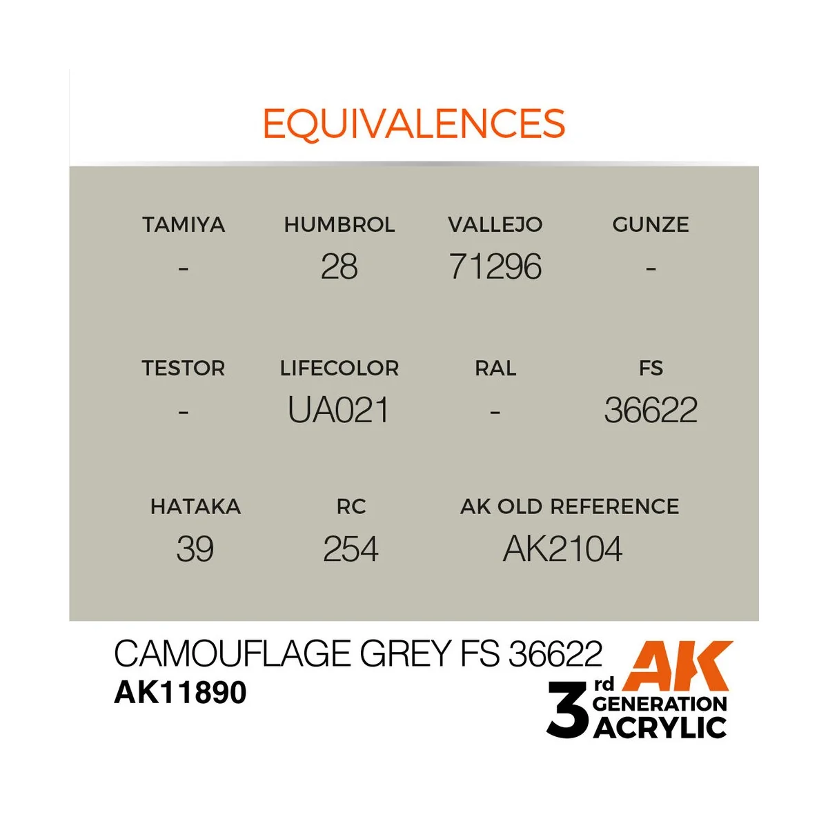 Camouflage Grey FS 36622 - AK Interactive AK11890 Camouflage Grey FS 36622 - AK Interactive AK11890