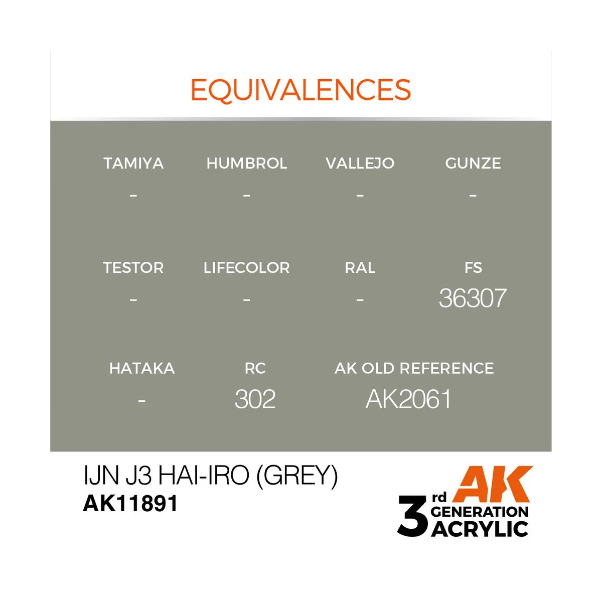 IJN J3 Hai-iro (Grey) - AK Interactive AK11891 IJN J3 Hai-iro (Grey) - AK Interactive AK11891