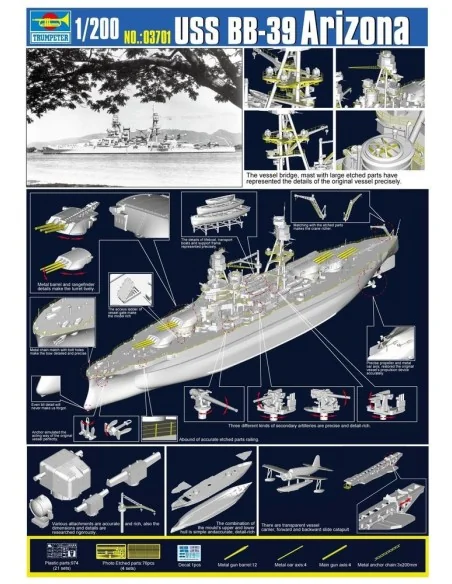 USS Arizona BB-39, 1/200 - Trumpeter 03701