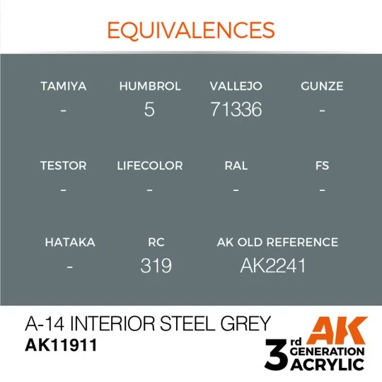A-14 Interior Steel Grey - AK Interactive AK11911