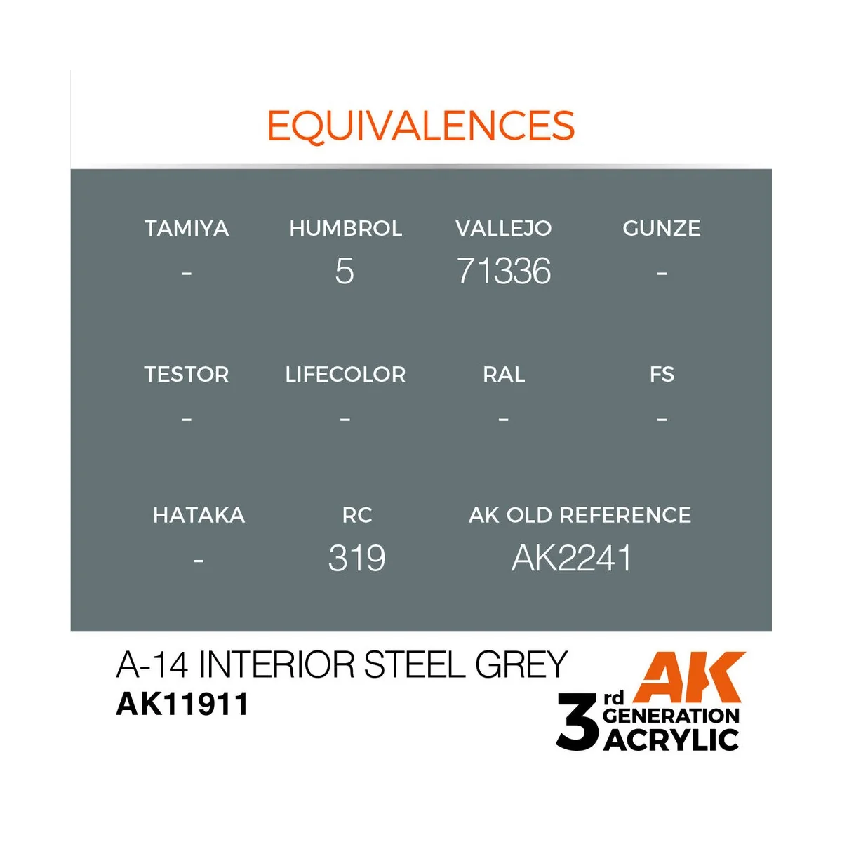A-14 Interior Steel Grey - AK Interactive AK11911