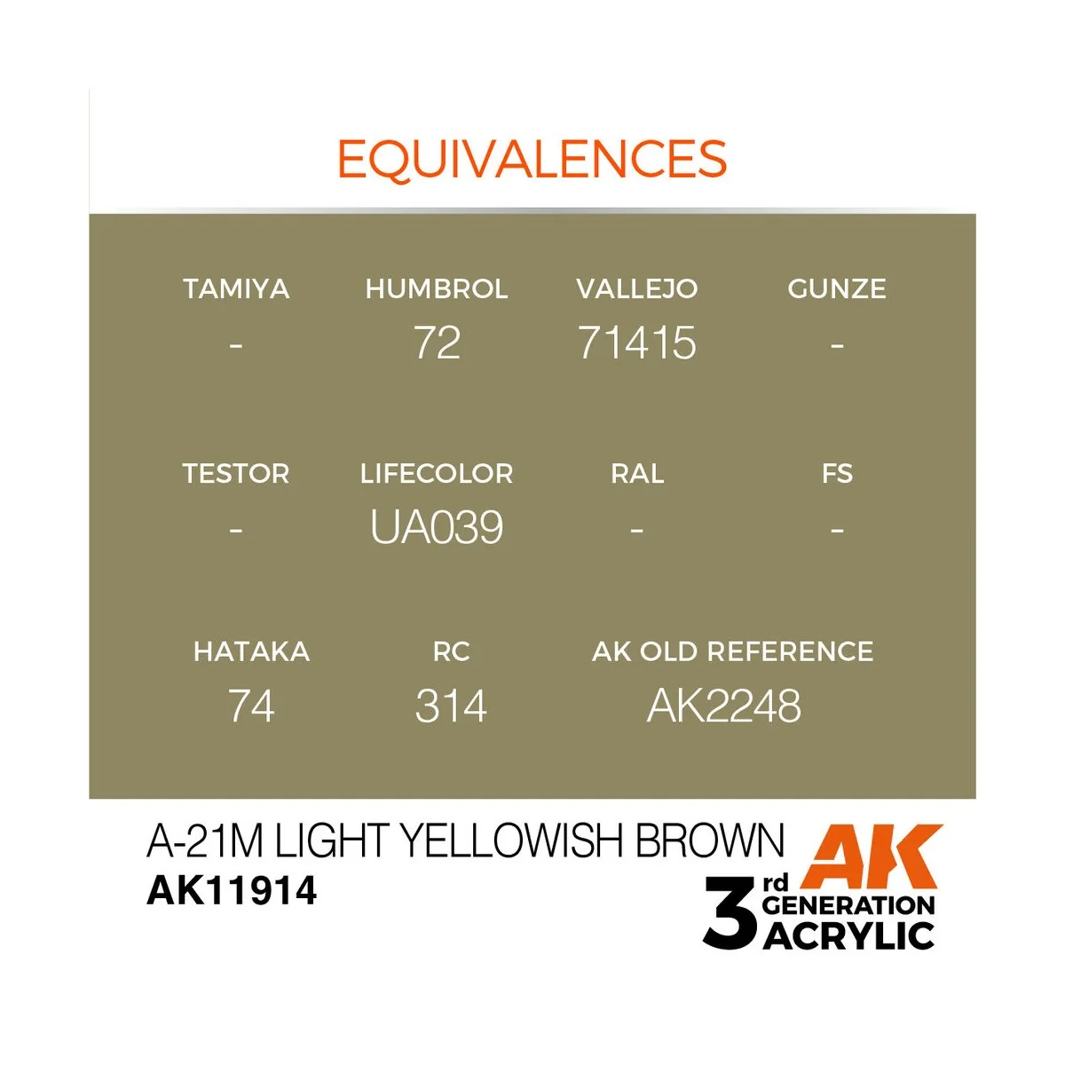 A-21m Light Yellowish Brown - AK Interactive AK11914 A-21m Light Yellowish Brown - AK Interactive AK11914