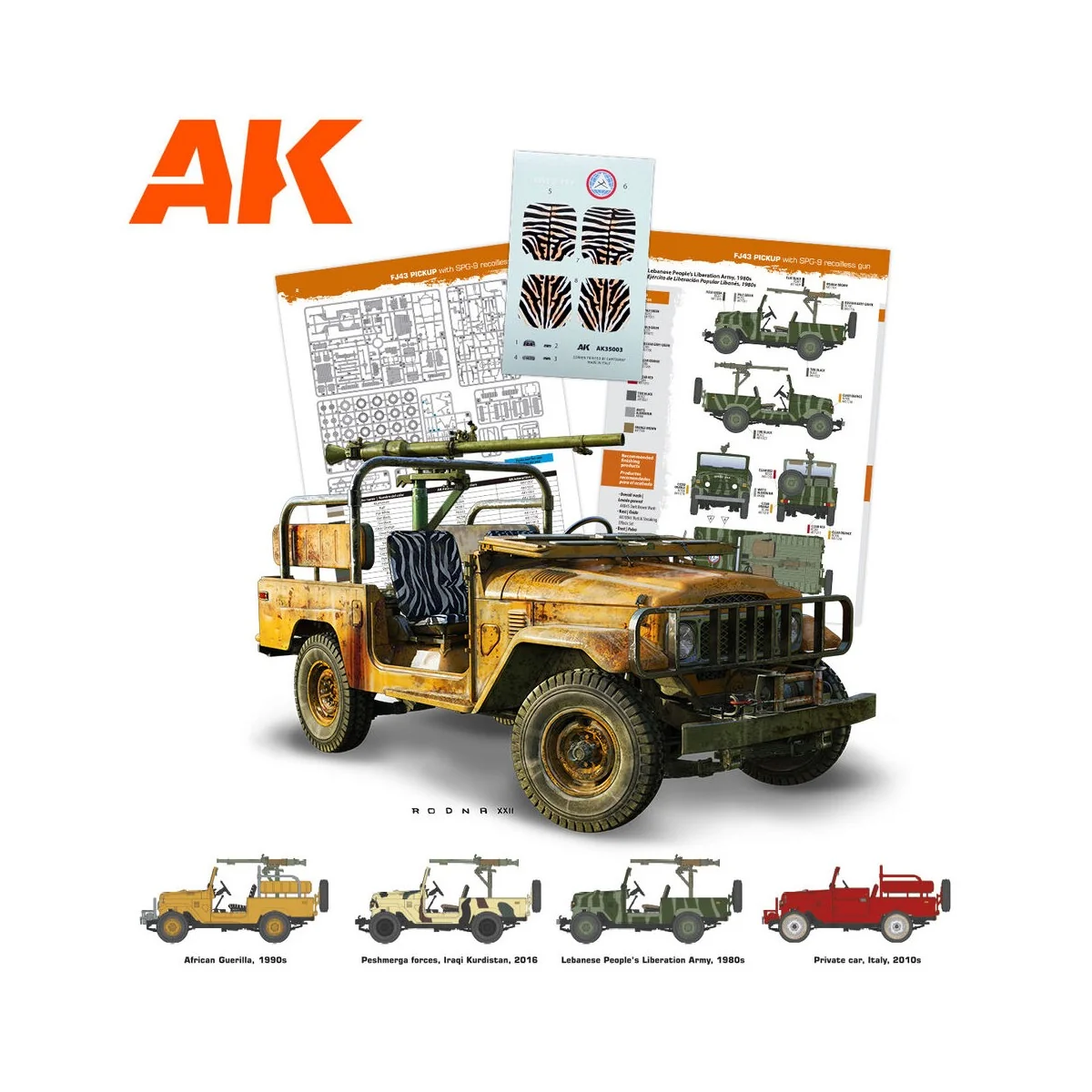 FJ43 Pickup with SPG-9. RECOILLESS GUN, 1/35 - AK Interactive AK35003