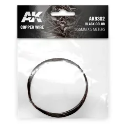 Copper Wire 0.25mm x 5 meters BLACK COLOR - AK Interactive AK9302