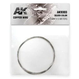 Copper Wire 0.25mm x 5 meters SILVER COLOR - AK Interactive AK9303
