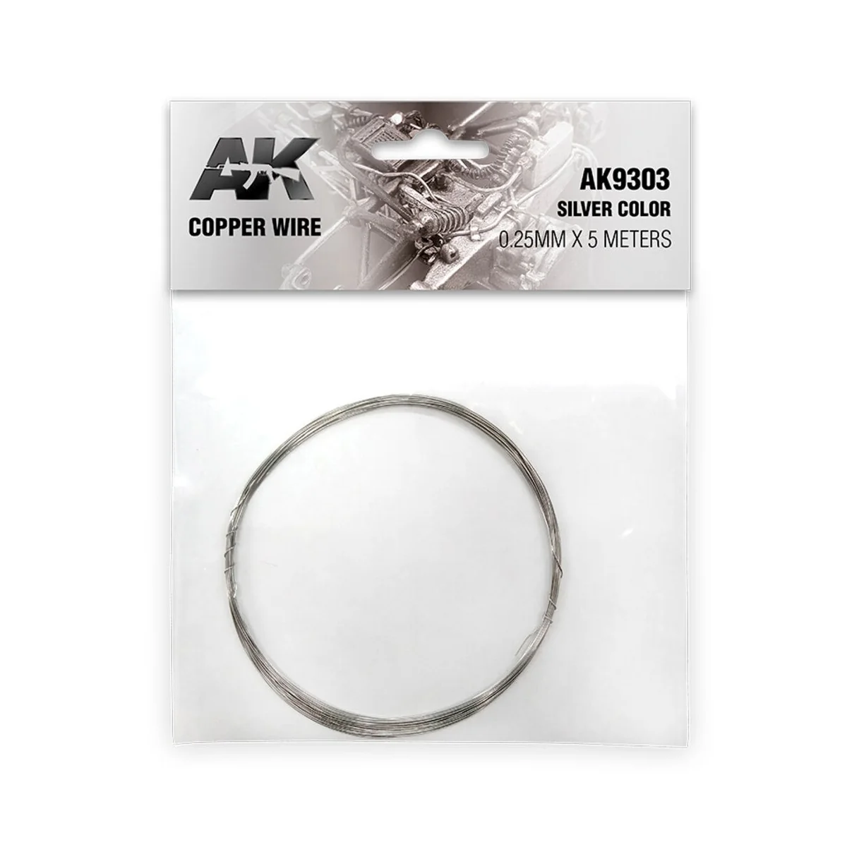 Copper Wire 0.25mm x 5 meters SILVER COLOR - AK Interactive AK9303
